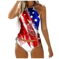 thumbnail image 1 of Linfrsh 4th of July Swimsuit for Women High Waist Swimwear Independence Day Bikini Sets for Women Two Piece Swimsuits Pool Party Bathing Suit Watermelon Red,S, 1 of 5