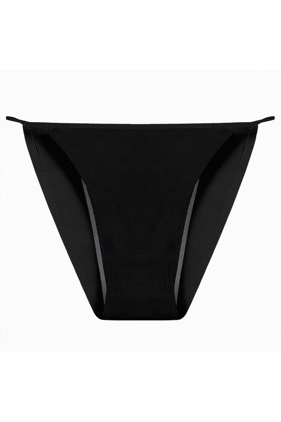 Bikini Bottoms for Women String Bathing Suit Bottom with Moderate Coverage Low Waist Swim Bottom Black,XS