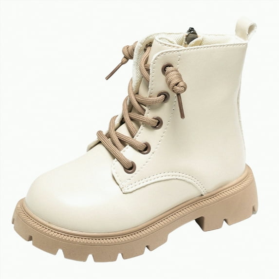 Linfrsh Boots for Girls Kid's Girls Cold Weather Snow Boots (Toddler/Little Kid) Beige,13.5