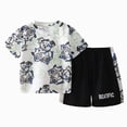 thumbnail image 1 of Linfrsh Boy Summer Clothes Boys Athletic Basketball Set 2 Piece Performance Crew Neck Tee & Lightweight Gym Shorts(Light Green,2-3 Years), 1 of 7