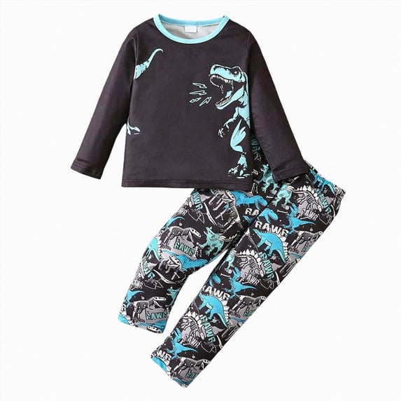 Linfrsh Boys Clothes Long Sleeve Pants Set Fall Winter Outfits Stretchy Soft Tops and Pants Clothes for Boys to School