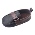thumbnail image 1 of Linfrsh Boys Girls Loafers Walking Sneakers Leather Soft Sole Shoes Baby Crib Shoes Black,6-12 Months, 1 of 7