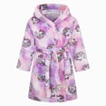 thumbnail image 1 of Linfrsh Boys Girls Robes Kids Toddler Flannel Hooded Bathrobe Pajamas Sleepwear(Purple,9-10 Years), 1 of 7
