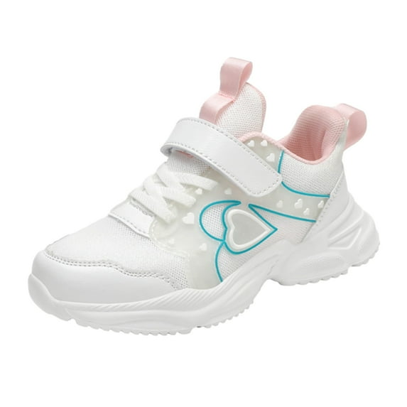 Linfrsh Boys Girls Sneakers Kids Lightweight Breathable Strap Athletic Running Shoes for Little Kids/Toddler(White,12.5 Little Child)
