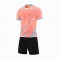 thumbnail image 1 of Linfrsh Boys Outfits Boys 2 Piece Quick Dry Short Set Breathable Mesh Tee & Pull On Athletic Shorts Summer Active Outfit(Red,3-4 Years), 1 of 4
