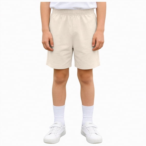 Linfrsh Boys' Shorts Boy's Drawstring Waist Summer Boho Track Shorts(Beige,12-13 Years)