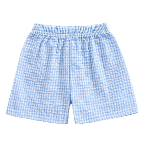 Linfrsh Boys' Shorts Boy's Striped Letter Graphic Shorts Waist Athletic Workout Shorts(Sky Blue,Size 9-12 Months)