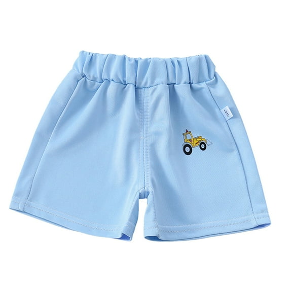 Linfrsh Boys' Shorts Boys Girls Causal Athletic Shorts Basic Elastic Waist Short Sweatpants Uniform School Shorts(Light Blue,Size 0-6 Months)