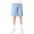 thumbnail image 1 of Linfrsh Boys' Shorts Toddler Boys Sports Shorts Cotton Casual Children's Clothing Pants(Light Blue,Size 4-5 T), 1 of 6