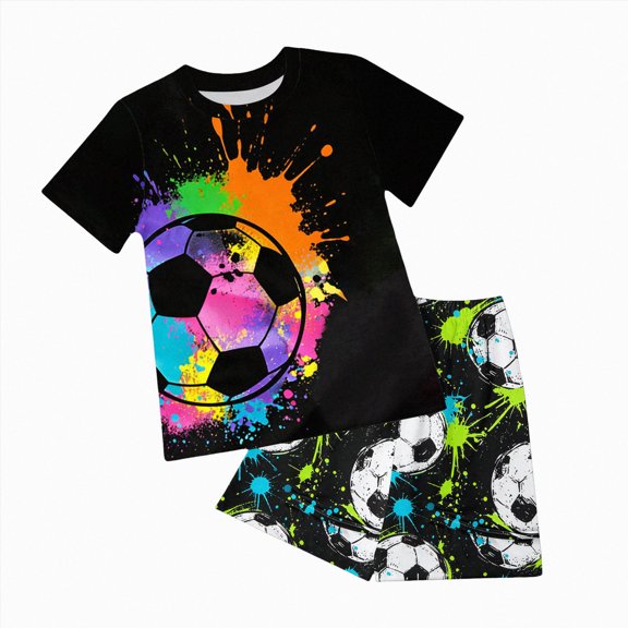 Linfrsh Boys Size 8 Summer Outfit Sets Boys 2 Piece Athletic Outfits Short Sleeve Sport T-shirt and Shorts Summer Casual Clothes for 6-12 Years Outfit for Boys Orange,9-10 Years