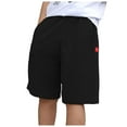 thumbnail image 1 of Linfrsh Cargo Shorts for Boys Boys Summer Shorts Kids Casual Shorts School Uniform Outfit Solid Adjustable Waist Pants(Black,Size 3-4 T), 1 of 7