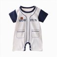thumbnail image 1 of Linfrsh Child Baby Boys Girls Unisex Short Sleeve Romper Bodysuit One-Piece Infant Kids Cute Sleepwear Pajamas Dailywear for Spring and Summer(White,12-15 Months), 1 of 5