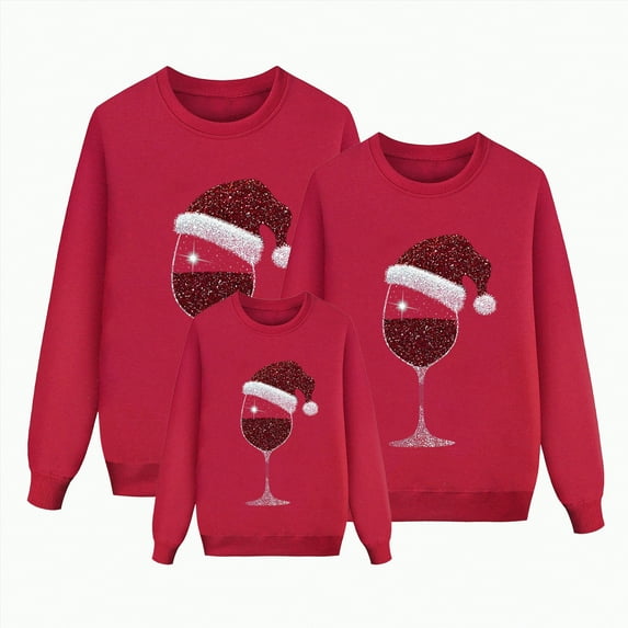 Linfrsh Christmas Matching Shirts Family Christmas Pajamas Matching Sets Casual Long Sleeve Shirts and Long Pants Sets Comfort Funny Pajamas Outfits Red,XL