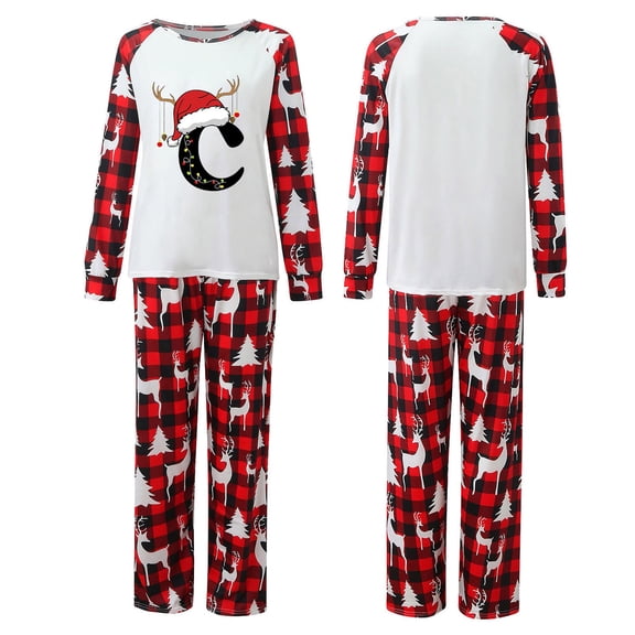 Linfrsh Christmas Pjs Christmas Pajamas for Women 2 Piece Long Sleeve Top & Pants Set Matching PJs Holiday Loungewear Women Purple,S