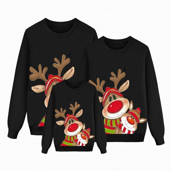 Linfrsh Christmas Shirts for Women Christmas Family Matching Pajamas Sets Christmas Pjs Sleepwear Outfits for Christmas Holiday Xmas Party Black,L