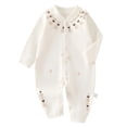 thumbnail image 1 of Linfrsh Cotton Romper Baby Girl Baby And Winter Clothing Baby Crawling Long Sleeve Romper (Brown,0-3 Months), 1 of 9
