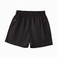 thumbnail image 1 of Linfrsh Cotton Shorts Boys Boys School Uniform Shorts Back Elastic Waist Flat Front Twill Bermuda Shorts with Pockets for Kids,Black, 1 of 4