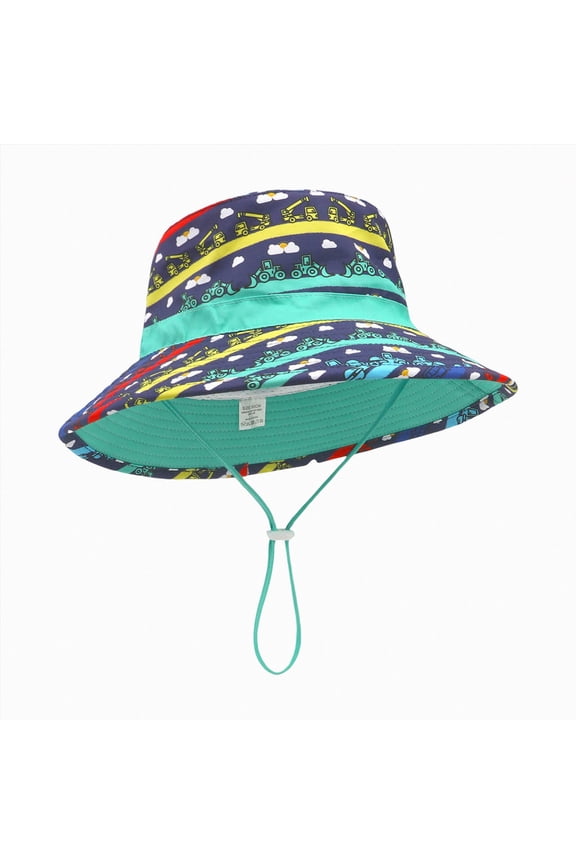 Cute Baby Sun Hat Summer UPF 50+ Sun Protective Wide Brim Beach Bucket Hats for Toddler Boys and Girls(Navy,M)