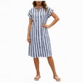 thumbnail image 1 of Linfrsh Dresses for Women Short Women's Summer Dress A-Line Sleeveless Casual Sundress with Pockets Floral/Solid(Navy,M), 1 of 6