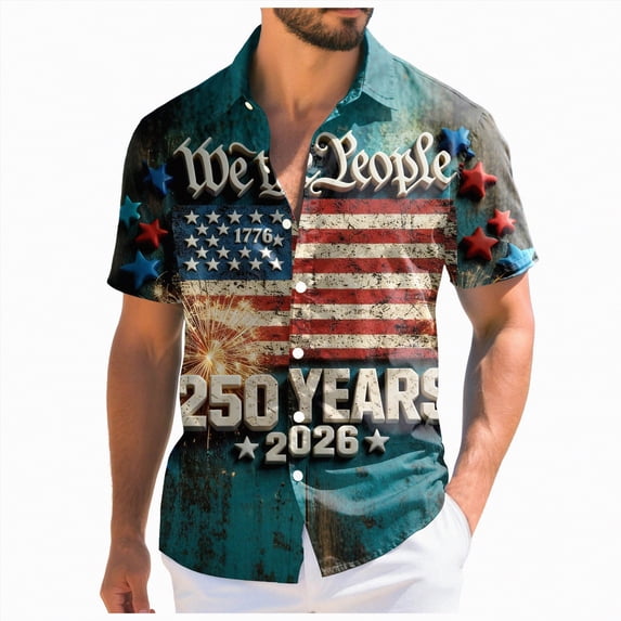 Linfrsh Flag Shirts for Men American Flag Patriotic Eagle Shirt Men Boys 4th of July T-Shirt(Mint Green,3XL)
