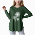thumbnail image 1 of Linfrsh Gils Dandelion Sweatshirt Floral Graphic Shirt Toddler Girls Casual Crewneck Tee Loose Long Sleeve Pullover Tops(Green,13-14 Years), 1 of 4