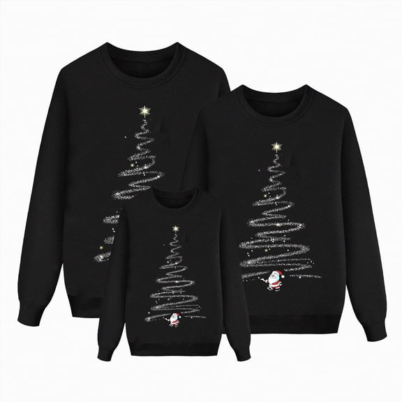 Linfrsh Girls Christmas Shirt Toddler Boys Girls Christmas Shirts Long Sleeve Tees Little Kids Ugly Xmas Funny Reindeer Santa Tops Black,4Y