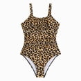 thumbnail image 1 of Linfrsh Girls One Piece Center Hibiscus Swimsuit(Brown,12-13 Years), 1 of 9