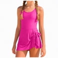 thumbnail image 1 of Linfrsh Girls' One-Piece Swimwear Girls One Piece Swimsuits Summer UPF 50+ Quick Dry Beach Bathing Suit Cross Shoulder Strap Swimwear(Hot Pink,13-14 Years), 1 of 6