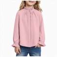 thumbnail image 1 of Linfrsh Girls Shirts Girls Sweatshirts Kids Casual Cable Knit Long Sleeve Shirts Tunic Tops Pink,11-12 Years, 1 of 7