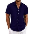 thumbnail image 1 of Linfrsh Hawaiian Shirt Men'S Short Sleeve Buttondown Shirt Navy,S, 1 of 7