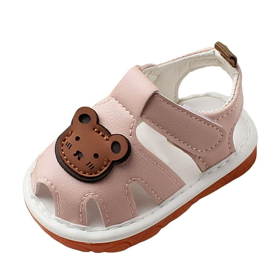 Linfrsh Infant Baby Boys Girls Sandals Summer Baby Wedding Dress Flat Shoes Newborn Crib Shoes First Walking Shoes(Pink,18-24 Months)