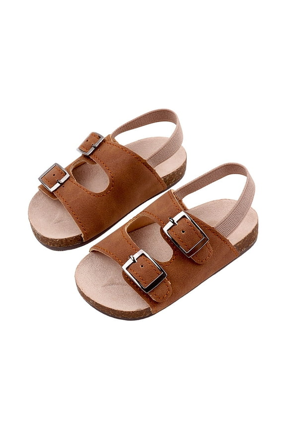 Baby Girls Boys Sandals Rubber Soft Sole Toddler First Walking Shoes Outdoor Summer Beach Shoe(Brown,0-6 Months)