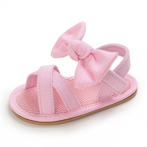 Linfrsh Baby Girls Boys Sandals Rubber Soft Sole Toddler First Walking Shoes Outdoor Summer Beach Shoe(Pink,0-6 Months)