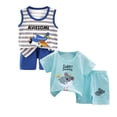 thumbnail image 1 of Linfrsh Infant Toddler Baby Boy Summer Clothes 3 6 12 18 24 Months 2T 3T 4T 5T Boys Outfits 13PC Short Sleeve Patchwork T-Shirt & Solid Shorts Set, 1 of 5