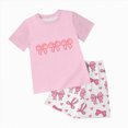 thumbnail image 1 of Linfrsh Kids Boy Clothes Casual T-Shirt + Print Shorts Summer 2Pcs Clothing Set for Summer Little Boy Big Boy(Pink,6-7 Years), 1 of 6