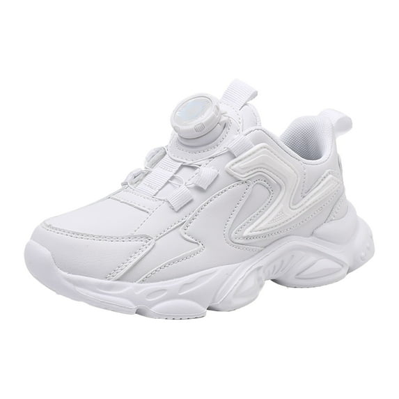 Linfrsh Kids Sneakers Boys Tennis Shoes for Running Athletic Walking Gym Sports Lightweight Breathable(D-White,2)