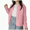 thumbnail image 1 of Linfrsh Kids Sweater Toddlers' Uniform Slim Fit Cardigan Sweater Cotton School Uniforms Button Solid Long Sleeve Knit Sweaters(Pink,90), 1 of 5