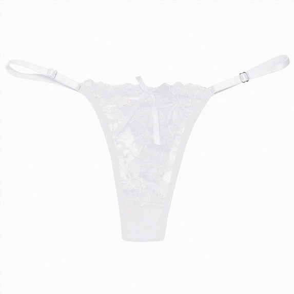 Linfrsh Lace Thongs For Women Plus Size Sexy Underwear T Back Stretch g string thong White,One Size