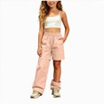 thumbnail image 1 of Linfrsh Lightweight Cargo Pants for Girls Kid Convertible Water-Resistant Zip-Off Outdoor Pants with Drawstring & Pockets(Pink,13-14 Years), 1 of 6