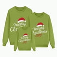 thumbnail image 1 of Linfrsh Matching Family Christmas Pajamas Matching Christmas Sweatshirts for Family Xmas O-Neck Pullover Tops Casual Jumper for Mom Dad Clothes Green,S, 1 of 7