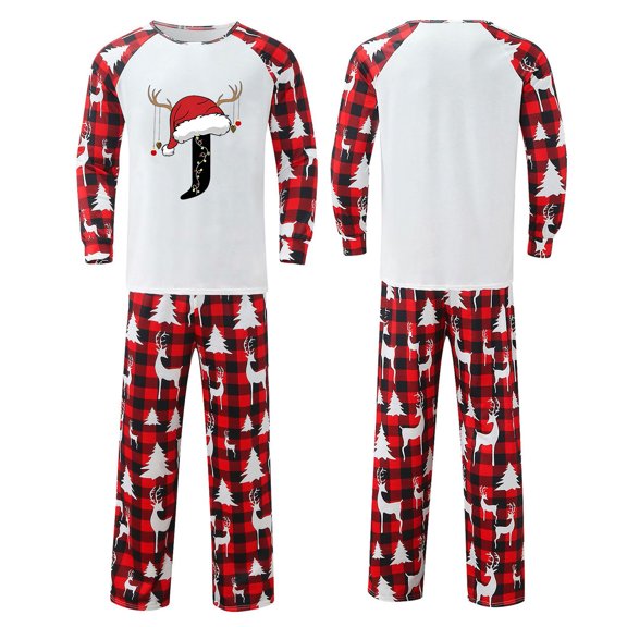 Linfrsh Matching Pjs for Family Christmas Pajamas for Women 2 Piece Long Sleeve Top & Pants Set Matching PJs Holiday Loungewear Women Navy,L