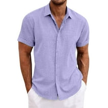 Linfrsh Men'S Short Sleeve Shirts Men'S Shirts Short Sleeve Casual Shirts Button Down Shirt for Men Beach Summer Wedding Shirt