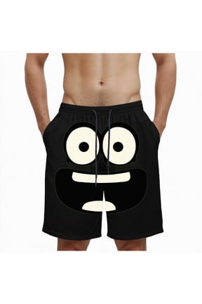 Men'S Swimming Trunks Men's Funny Graphic Swim Trunks Elastic Drawstring Waist Board Shorts Summer Casual Beach Stretch Bathing Suit(Black,S)