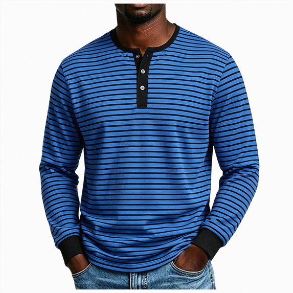 Linfrsh Men Shirt Long Sleeve Mens Henley Shirts Long Sleeve Casual Fashion T-Shirt Lightweight Button Tees