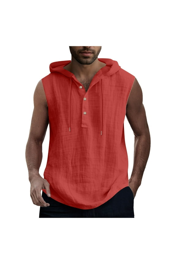 Men's Casual Athletic Tank Tops Sleeveless Lightweight Tee Muscle Basic T Shirts Red,XL