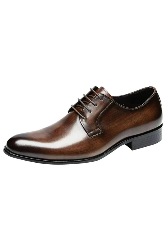 Men's Dress Oxford Shoes Classic Lace Up Formal Shoes Brown,10
