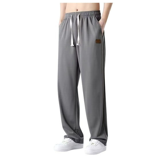 Linfrsh Men's EverSoft Fleece Elastic Bottom Sweatpants with Pockets Dark Gray,2XL