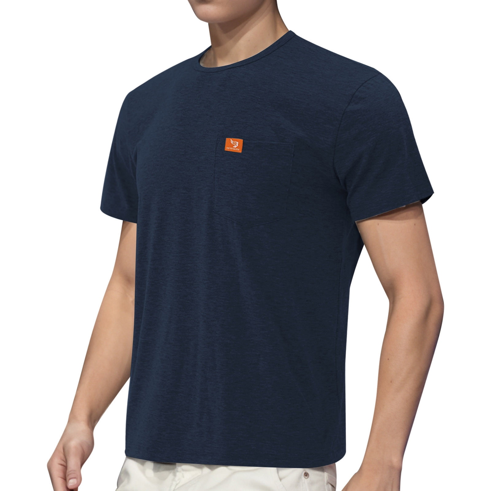 Linfrsh Men's Pocket Undershirt Pack, Cotton Crew Neck T