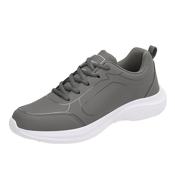 Linfrsh Men's Skid Resistant Non Slip Work Safety Footwear,Food Service Work Sneakers Lace-Up Breathable Work Shoes for Men Grey,10