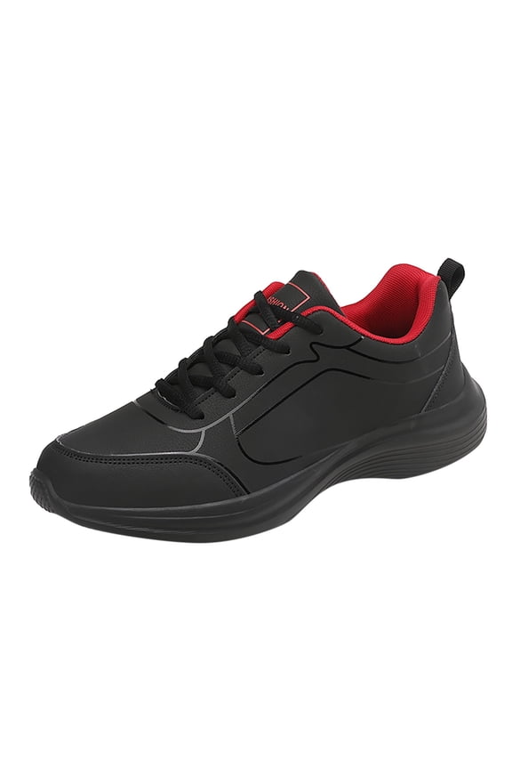 Men's Skid Resistant Non Slip Work Shoes - Work & Safety Footwear, Food Service Work Sneakers, Lace-Up Breathable Work Shoes for Men Red,9